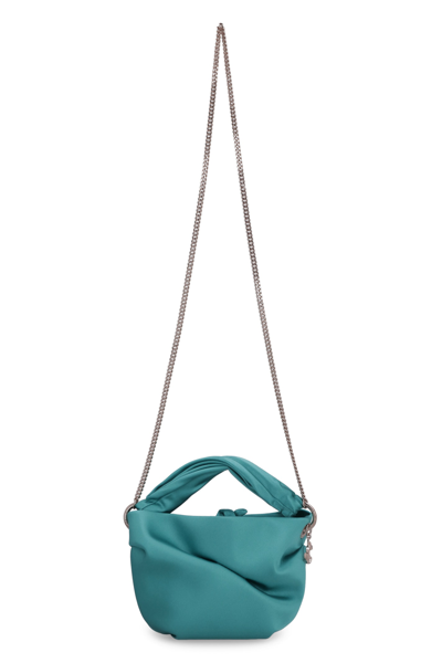 Shop Jimmy Choo Bonny Satin Mini-bag In Turquoise