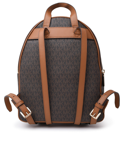 Shop Michael Michael Kors Mixed Leather Brooklyn Backpack In Brown