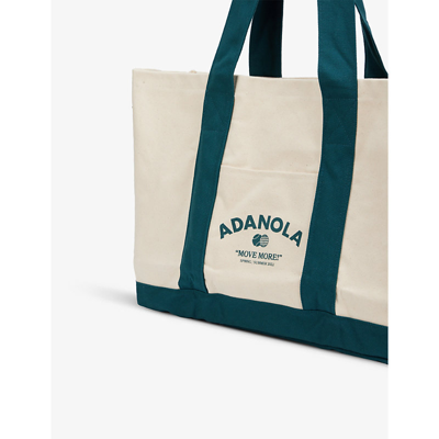 Shop Adanola Tennis Contrast-panels Canvas Tote Bag In White