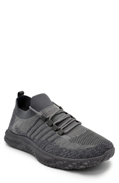 Shop Akademiks Knit Stripe Sneaker In Grey
