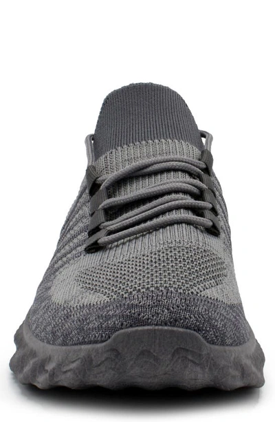 Shop Akademiks Knit Stripe Sneaker In Grey