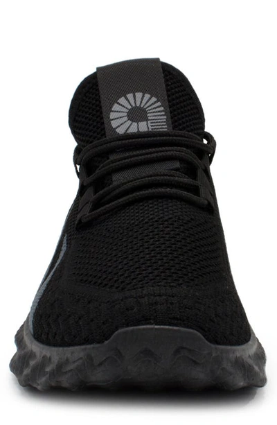 Shop Akademiks Wave Knit Stripe Sneaker In Black-grey