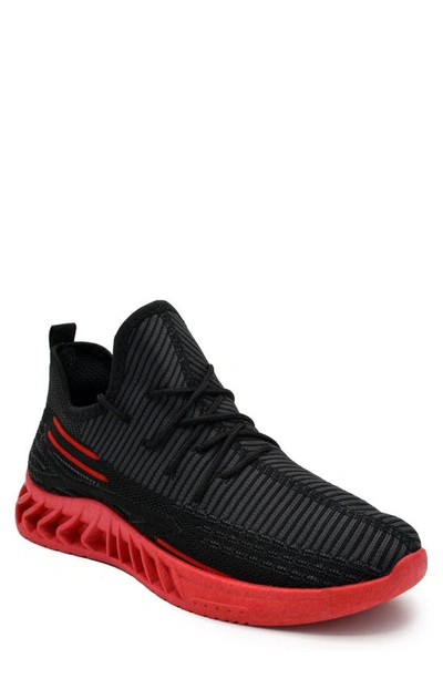 Shop Akademiks Fit Jogger Sneaker In Black-red