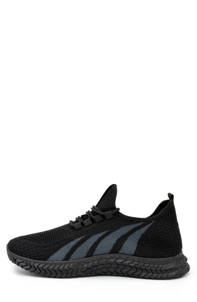 Shop Akademiks Wave Knit Stripe Sneaker In Black-grey