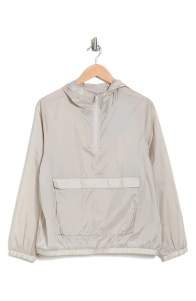 Shop Bella+canvas Hooded Nylon 1/2 Zip Pullover Jacket In Cool Grey