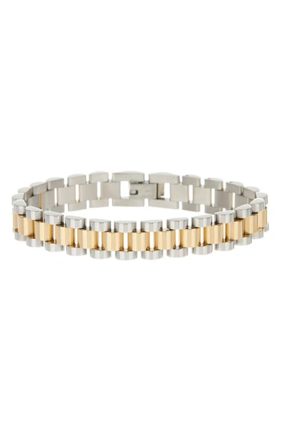 Shop Luv Aj Timepiece Two-tone Chain Bracelet In Combo