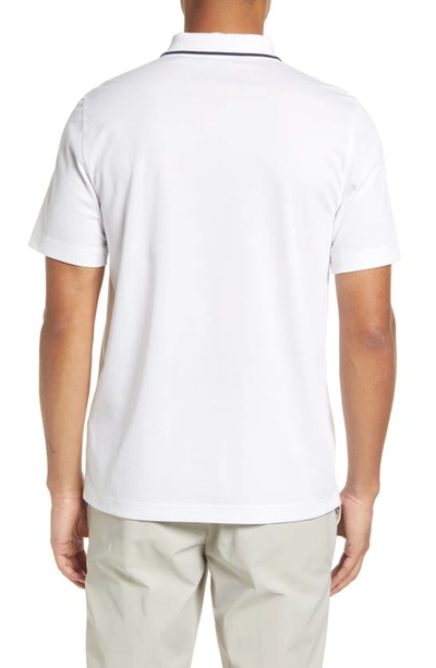 Shop Ted Baker London Galton Tipped Cotton Blend Polo In White