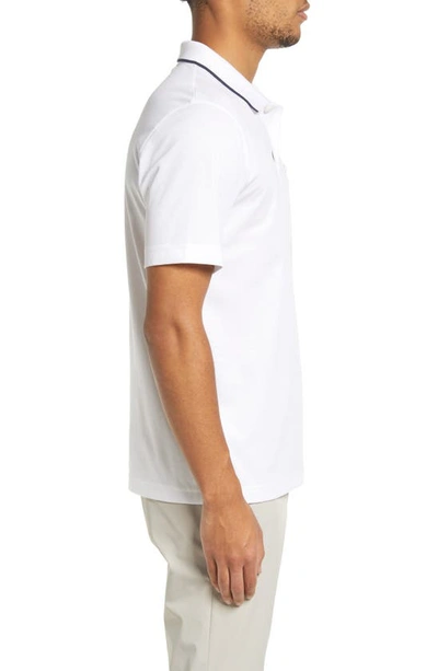 Shop Ted Baker Galton Tipped Cotton Blend Polo In White