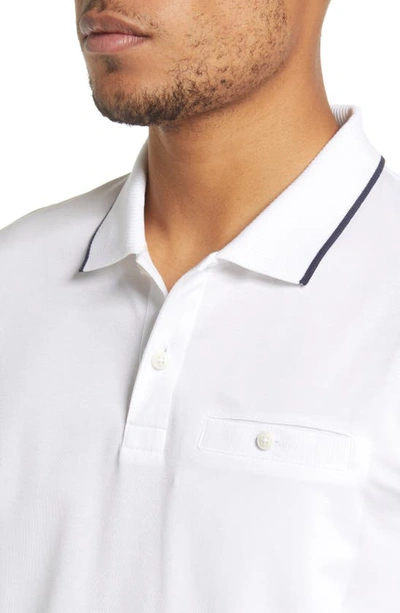 Shop Ted Baker Galton Tipped Cotton Blend Polo In White