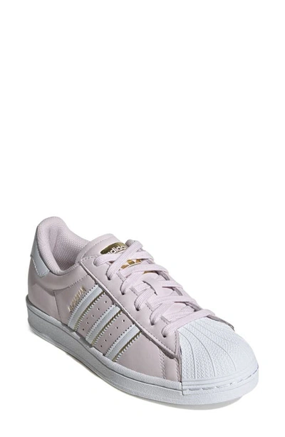 Shop Adidas Originals Superstar Sneaker In White/ Almost Pink/ Gold Met.