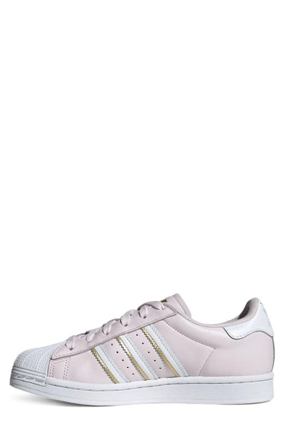 Shop Adidas Originals Superstar Sneaker In White/ Almost Pink/ Gold Met.