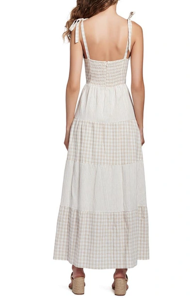 Shop Lost + Wander Island Picnic Tiered Cotton & Linen Sundress In Almond White