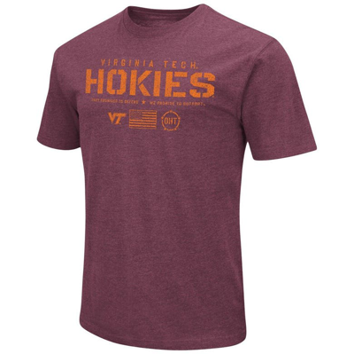 Shop Colosseum Heather Maroon Virginia Tech Hokies Oht Military Appreciation Flag 2.0 T-shirt