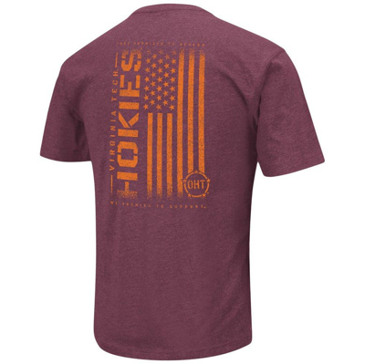 Shop Colosseum Heather Maroon Virginia Tech Hokies Oht Military Appreciation Flag 2.0 T-shirt