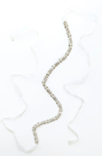 Brides And Hairpins Ruth Crystal Sash In Silver