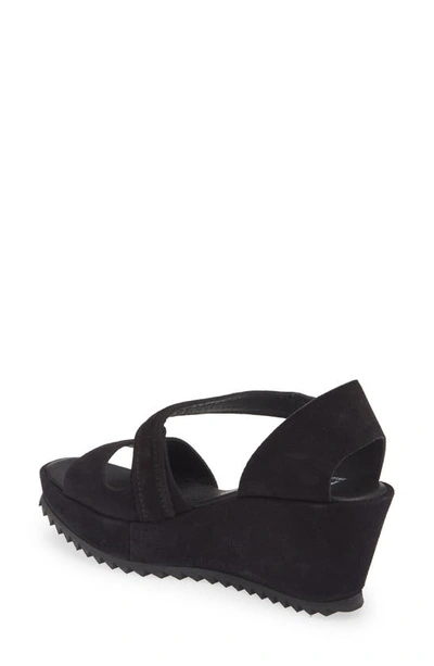 Shop Pedro Garcia Fineta Wedge Sandal In Black Castoro