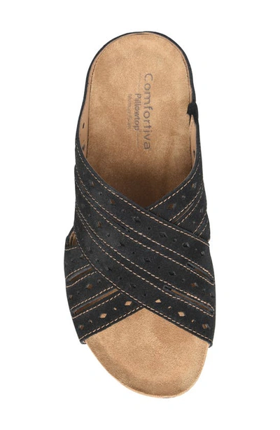 Shop Comfortiva Gala Crisscross Slide Sandal In Black