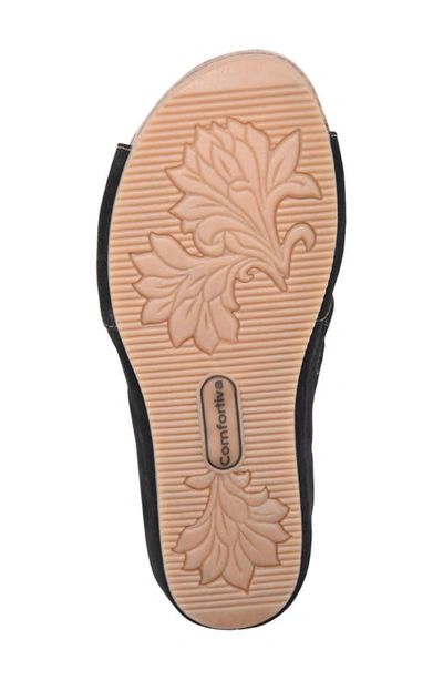 Comfortiva Gala Crisscross Slide Sandal In Black