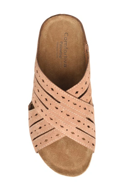 Shop Comfortiva Gala Crisscross Slide Sandal In Desert