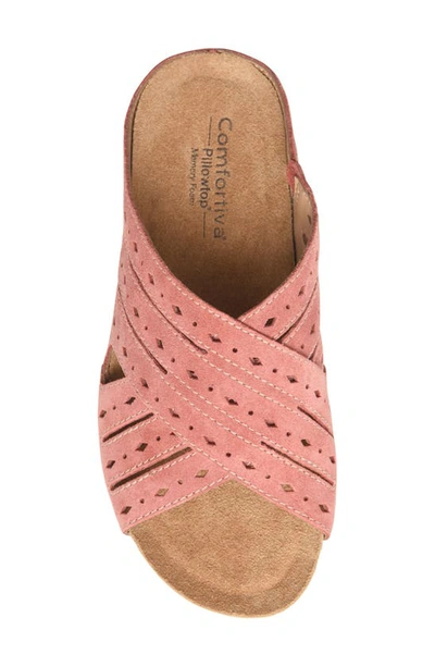 Shop Comfortiva Gala Crisscross Slide Sandal In Coral