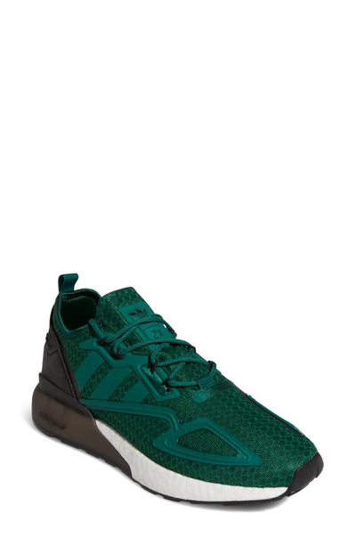 Shop Adidas Originals Zx 2k Boost Sneaker In Green/ Black/ White