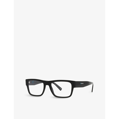 Shop Prada Women's Black Pr 15yv Acetate Square-frame Glasses