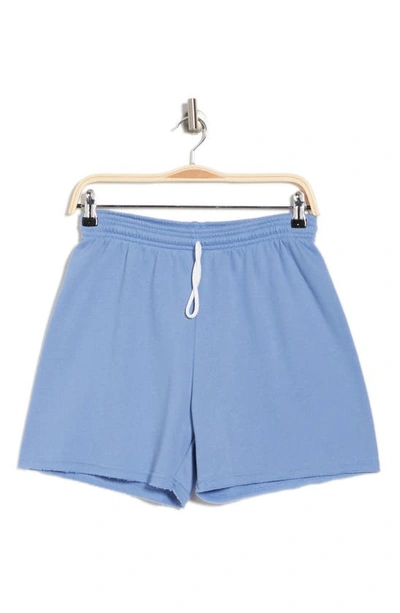 Shop Bella+canvas Cutoff Sweat Shorts In Lavender Blue