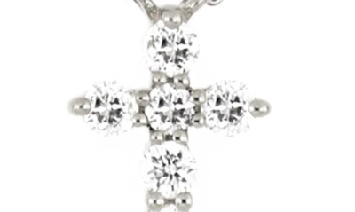 Shop Bony Levy 18k Gold Icons Diamond Cross Pendant Necklace In White Gold