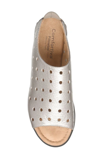 Shop Comfortiva Petal Cutout Sandal In Grey-gold
