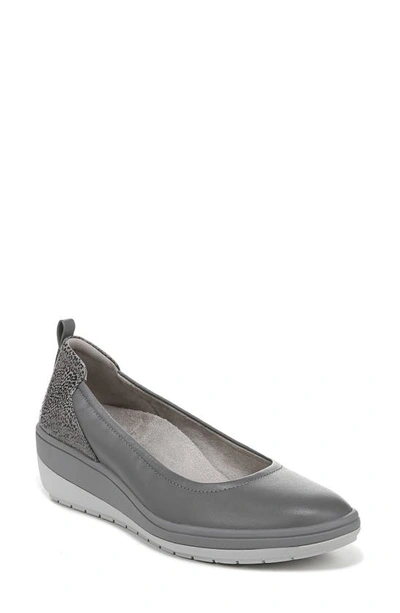 Shop Vionic Jacey Wedge In Charcoal Leather