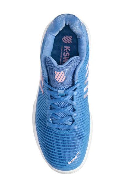 Shop K-swiss Hypercourt Express 2 Tennis Shoe In Silver Blue/ White/ Pink