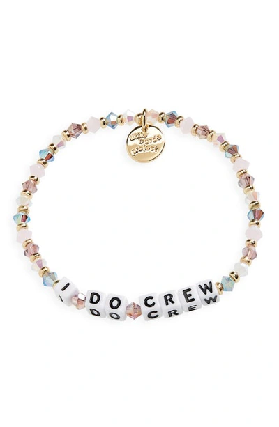 Shop Little Words Project I Do Crew Beaded Stretch Bracelet In Pink