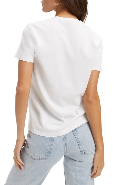 Shop Good American Supima® Cotton Girlfriend T-shirt In White001