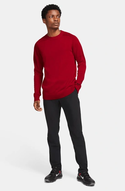 Shop Nike Tiger Woods Crewneck Sweater In Gym Red/ Black