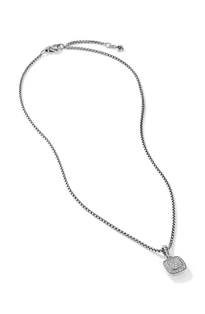 Shop David Yurman Petite Albion® Pendant Necklace With Pavé Diamonds In Silver/ Diamond