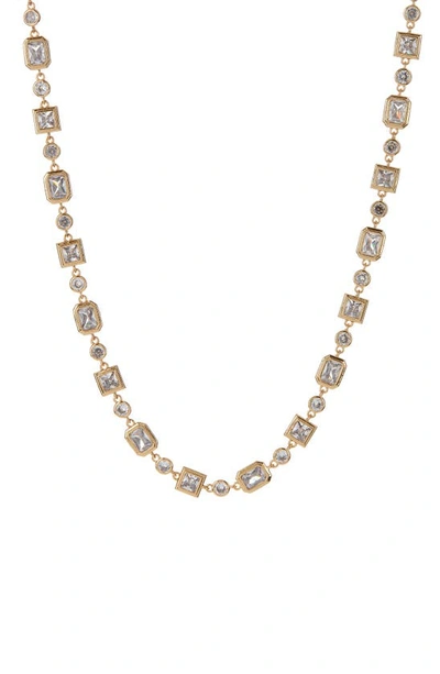 Shop Luv Aj Bezel Crystal Statement Necklace In Gold