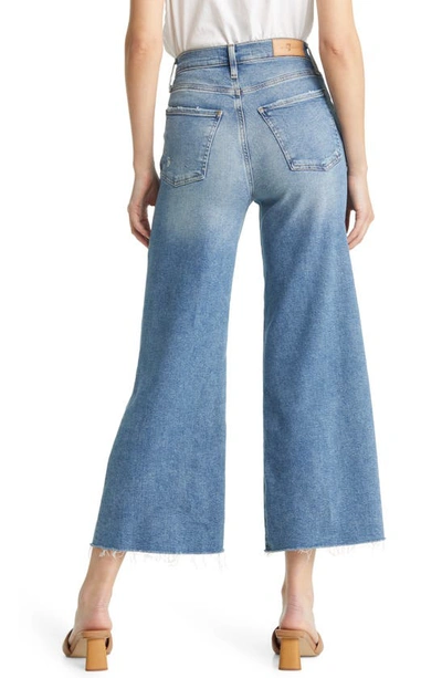 Shop 7 For All Mankind High Waist Stretch Denim Jeans In Lv Iris Blue 3 Cut Hem