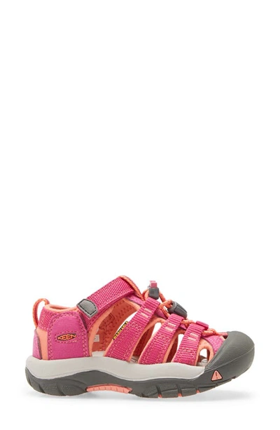 Shop Keen Kids' Newport H2 Water Friendly Sandal In Very Berry/ Fusion Coral