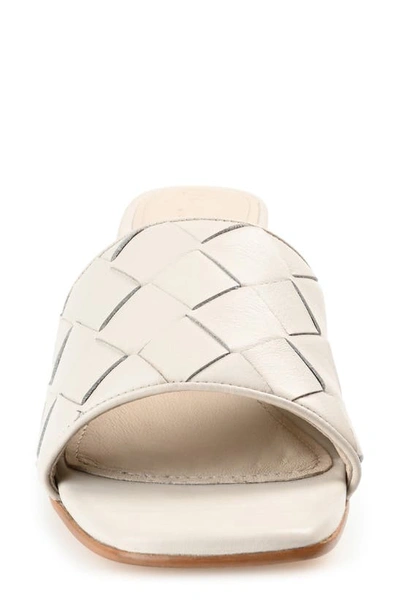 Shop Journee Signature Kellee Woven Leather Sandal In Bone