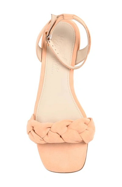 Shop Journee Signature Sellma Braided Ankle Strap Sandal In Coral
