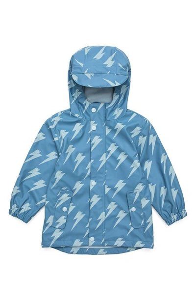 Shop Snapper Rock Kids' Lightning Bolt Waterproof Raincoat In Blue