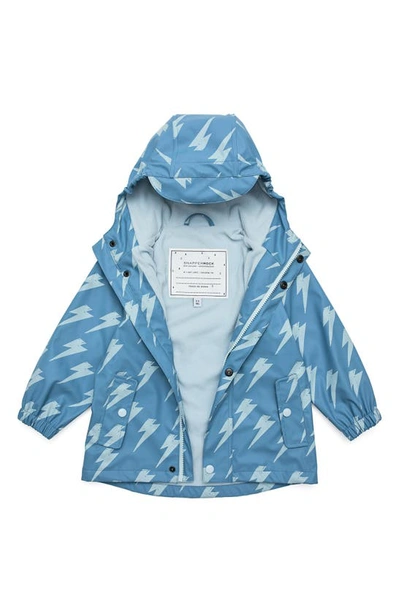 Shop Snapper Rock Kids' Lightning Bolt Waterproof Raincoat In Blue