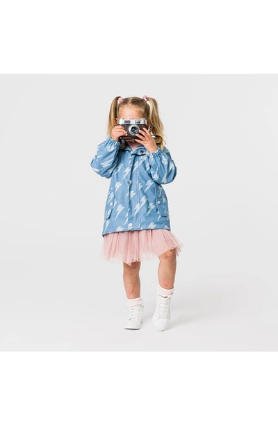 Shop Snapper Rock Kids' Lightning Bolt Waterproof Raincoat In Blue