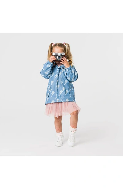 Snapper Rock Little Boy's & Boy's Waterproof Lightning Print Raincoat In Blue