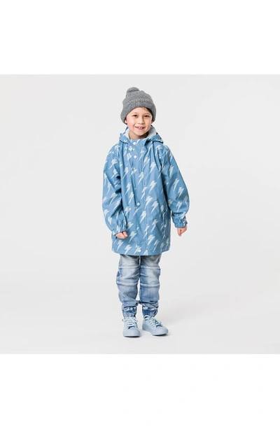 Shop Snapper Rock Kids' Lightning Bolt Waterproof Raincoat In Blue