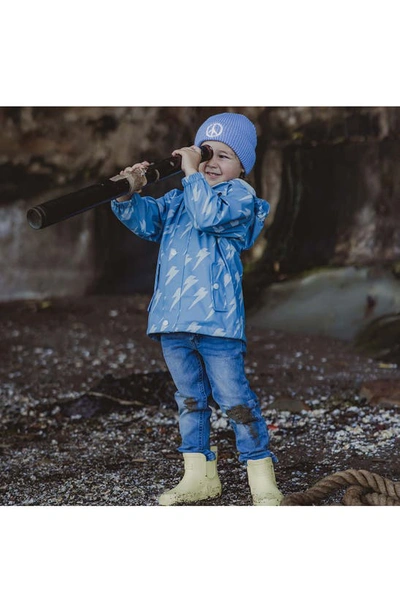 Snapper Rock Little Boy's & Boy's Waterproof Lightning Print Raincoat In Blue