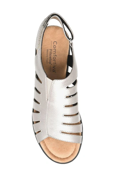 Shop Comfortiva Pisces Slingback Sandal In Grey-gold