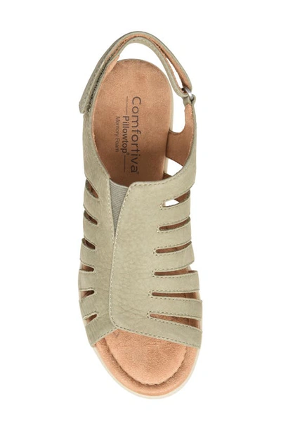 Shop Comfortiva Pisces Slingback Sandal In Pale Olive