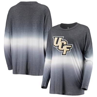 Shop Colosseum Black/gray Ucf Knights Winkle Dip Dye Long Sleeve T-shirt