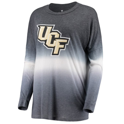 Shop Colosseum Black/gray Ucf Knights Winkle Dip Dye Long Sleeve T-shirt